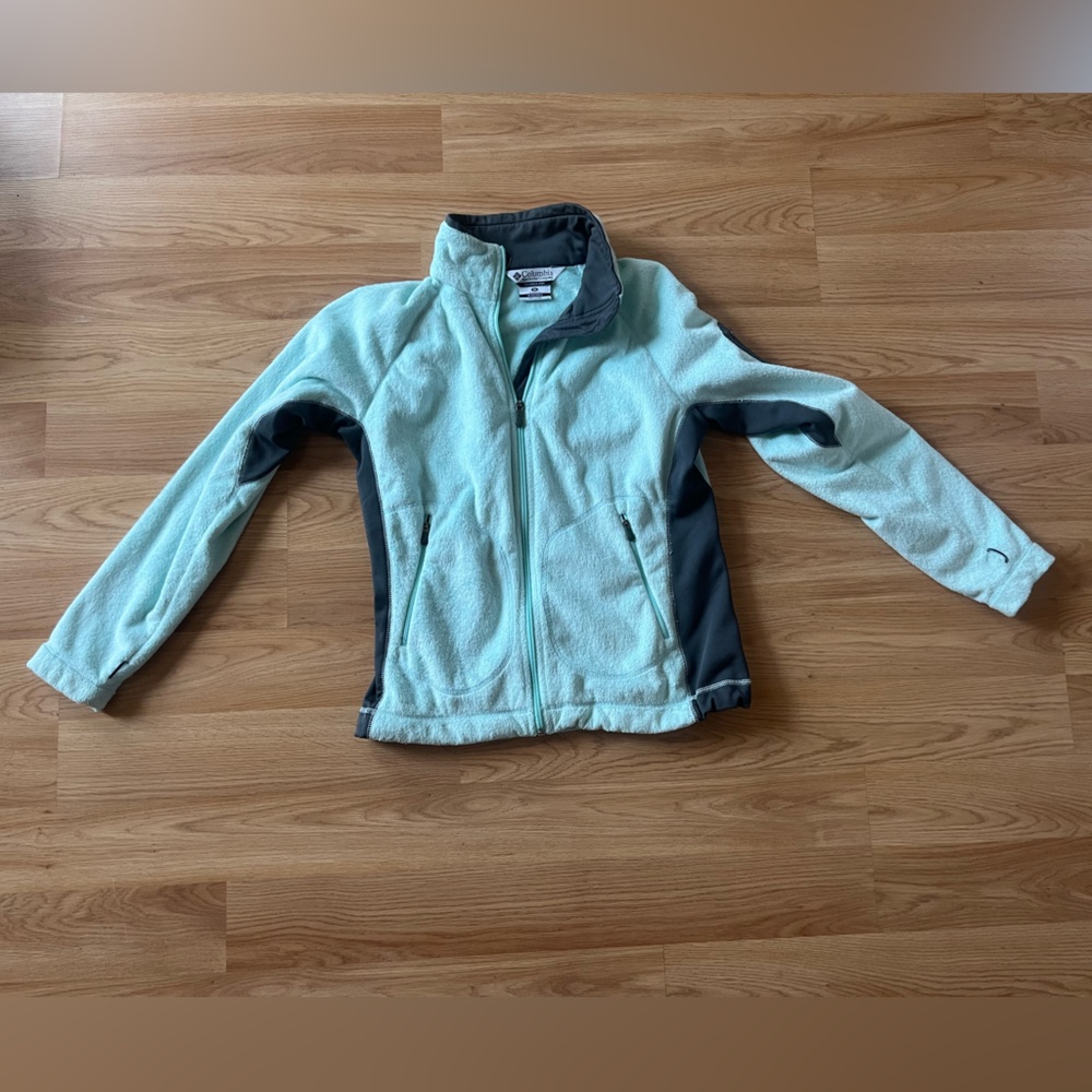 Columbia mint colored medium fleece zip up